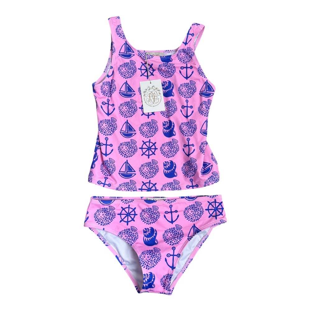 Beaufort Bonnet Company Snorkel Tour Tankini Wilmington Waters Pink Girls 8 NWT
